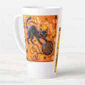 Two-Sided Neon Cat  Latte Mok (Linkerhoek)