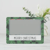 Two Sided Photo Green Pine Kerstmis Holiday Kaart (Staand voorkant)