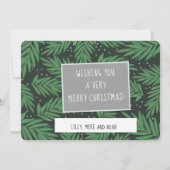 Two Sided Photo Green Pine Kerstmis Holiday Kaart (Achterkant)