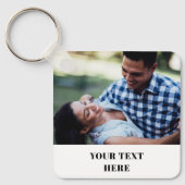 Two Sided Square Photo Keychain - Your Text Here  (Voorkant)