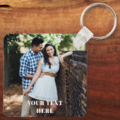 Two Sided Square Photo Keychain - Your Text Here  (Achterkant)