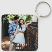 Two Sided Square Photo Keychain - Your Text Here  (Achterkant)