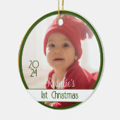 Two Sided Twins Baby's Eerste Kerstmis Ornament (Links)