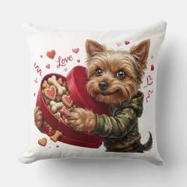 Two-Sided Yorkie Valentine Pillow | Love & Rebel Kussen