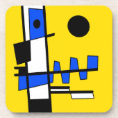 Two Sides Of Ethnicity Yellow Blue Black White Bier Onderzetter (Voorkant)