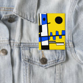 Two Sides Of Ethnicity Yellow Blue Black White Button (Insitu)