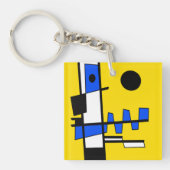 Two Sides Of Ethnicity Yellow Blue Black White Sleutelhanger (voorkant)