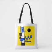 Two Sides Of Ethnicity Yellow Blue Black White Tote Bag (Voorkant)