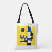Two Sides Of Ethnicity Yellow Blue Black White Tote Bag (Achterkant)
