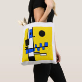 Two Sides Of Ethnicity Yellow Blue Black White Tote Bag (Dichtbij)