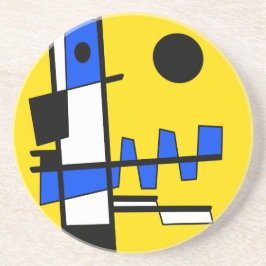 Two Sides Of Ethnicity Yellow Blue Black White Zandsteen Onderzetter