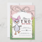 Two Silly Goose 2nd Birthday Invitation Kaart (Voorkant)