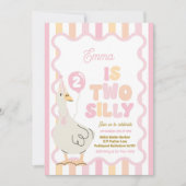 Two Silly Goose 2nd Birthday Party Spring Birthday Kaart (Voorkant)