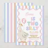 Two Silly Goose 2nd Birthday Party Spring Birthday Kaart (Voorkant / Achterkant)