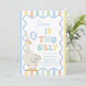 Two Silly Goose 2nd Birthday Party Spring Birthday Kaart (Staand voorkant)