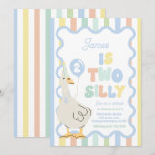 Two Silly Goose 2nd Birthday Party Spring Birthday Kaart (Voorkant / Achterkant)