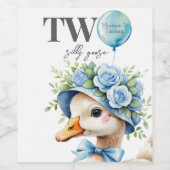 Two Silly Goose Boy Birthday Wijn Etiket (Enkel label)