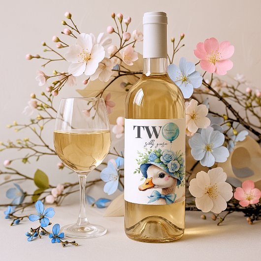 Two Silly Goose Boy Birthday Wijn Etiket