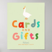 Two Silly goose Cards and Gifts Birthday Sign Poster (Voorkant)