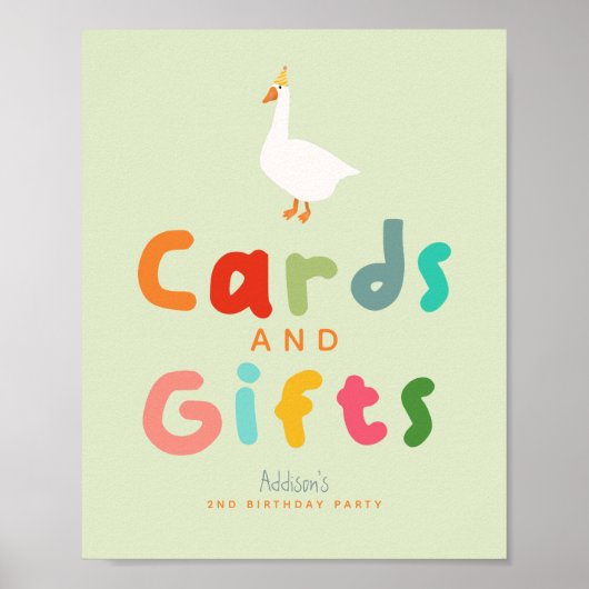 Two Silly goose Cards and Gifts Birthday Sign Poster (Voorkant)