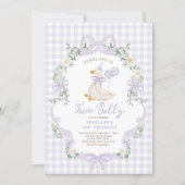 Two Silly Goose Lavender Bow Girl 2nd Birthday Kaart (Voorkant)