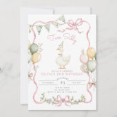 Two Silly Goose Pink Girl 2nd Birthday Kaart (Voorkant)