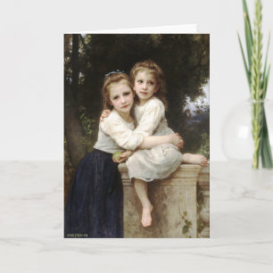 Two Sisters Vintage Fine Art by Bouguereau Card Kaart