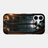 Two Skulls Gothic Window Moonlight Case iPhone 16 Hoesje (Achterkant horizontaal)