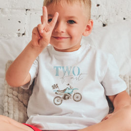 TWO Snel Lichtblauw Dirtbike Verjaardag T-shirt
