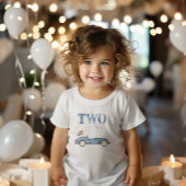 TWO Snel marineblauw raceauto verjaardag T-shirt
