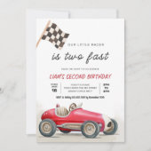 TWO Snel Oldtimer Raceauto 2e Verjaardag Kaart (Voorkant)