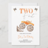 TWO Snel Oranje Monstertruck Uitnodiging (Voorkant)