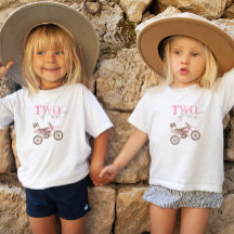 TWO Snel Roze Dirt Bike Verjaardags T-shirt