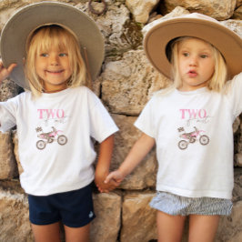 TWO Snel Roze Dirt Bike Verjaardags T-shirt