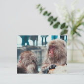 Two Snow Monkeys in Nagano, Japan Briefkaart (Staand voorkant)