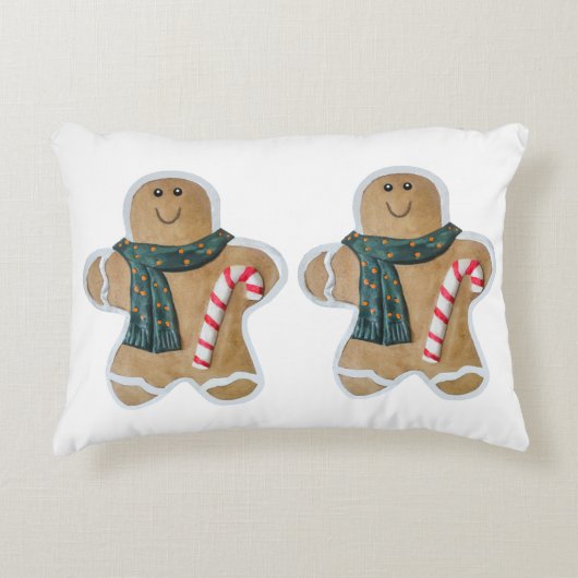 Two snowman biscuits accent kussen (Voorkant)