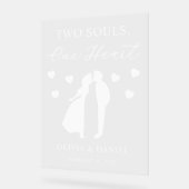 Two Souls, One Heart Custom Wedding Acryl Bord (Hoek)