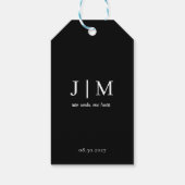 Two Souls, One Heart Elegant Zwart-wit cadeau Labe Cadeaulabel (Achterkant)