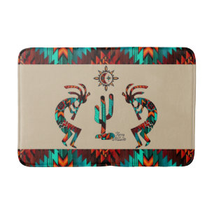 Two Southwest Kokopelli Bath Mat