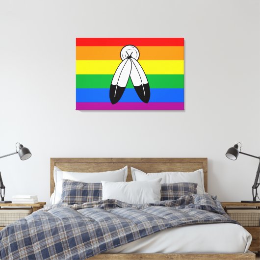 Two-Spirit LGBTQ+ Pride Flag Canvas Afdruk (Insitu (Slaapkamer))
