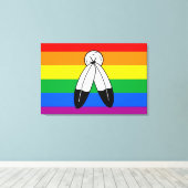 Two-Spirit LGBTQ+ Pride Flag Canvas Afdruk (Insitu (Houten vloer))