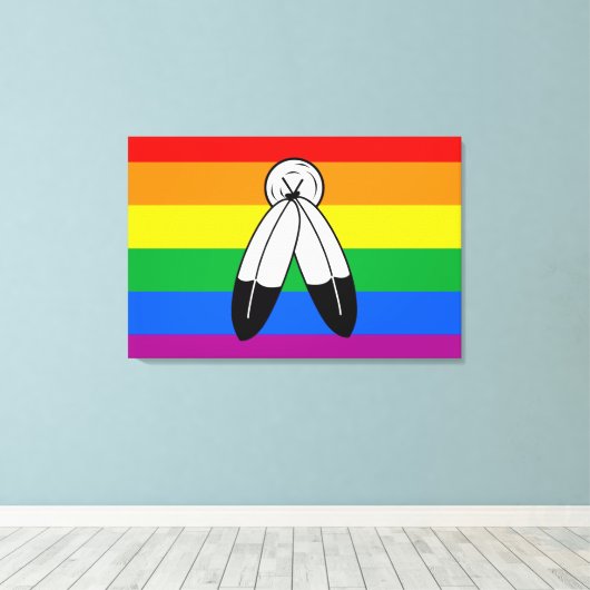 Two-Spirit LGBTQ+ Pride Flag Canvas Afdruk (Insitu (Houten vloer))