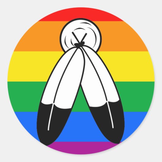 Two-Spirit LGBTQ+ Pride Flag Ronde Sticker (Voorkant)