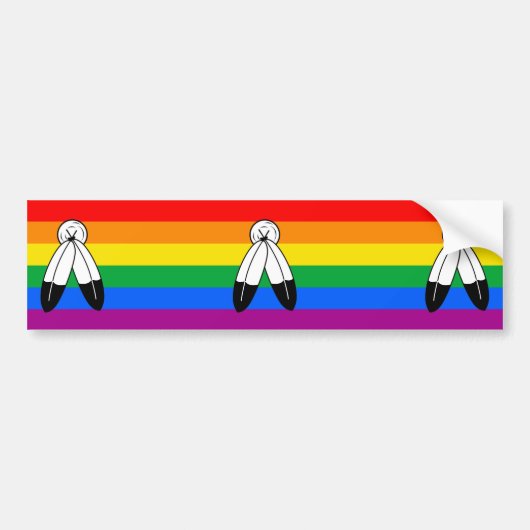 Two-Spirit LGBTQ+ Pride-vlag Bumpersticker (Voorkant)