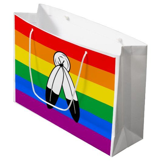 Two-Spirit LGBTQ+ Pride-vlag Groot Cadeauzakje (Voorkant Gekanteld)