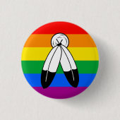 Two-Spirit LGBTQ+ Pride-vlag Ronde Button 3,2 Cm (Voorkant)
