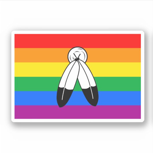 Two-Spirit LGBTQ+ Pride-vlag Sticker (Voorkant)