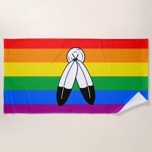 Two-Spirit LGBTQ+ Pride-vlag Strandlaken (Voorkant)