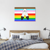 Two-Spirit LGBTQ+ Progress Pride Flag Canvas Afdruk (Insitu (Slaapkamer))