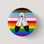Two-Spirit LGBTQ+ Progress Pride Flag Ronde Button 3,2 Cm (Voorkant)
